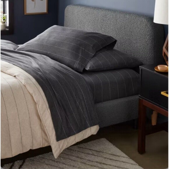 Full Cotton Jersey Sheet Set - Dark Gray Striped - Threshold - Picture 2 of 6